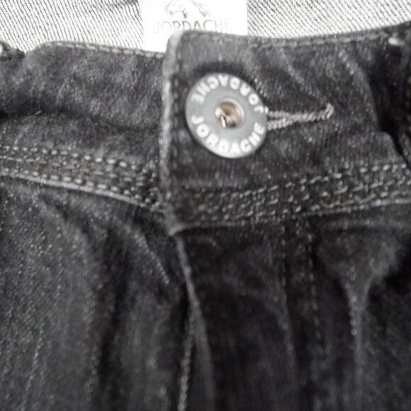 Jordache Jeans Womens 12 Black Straight Leg Mid Rise Embellished Pockets Stretch - Picture 3 of 9
